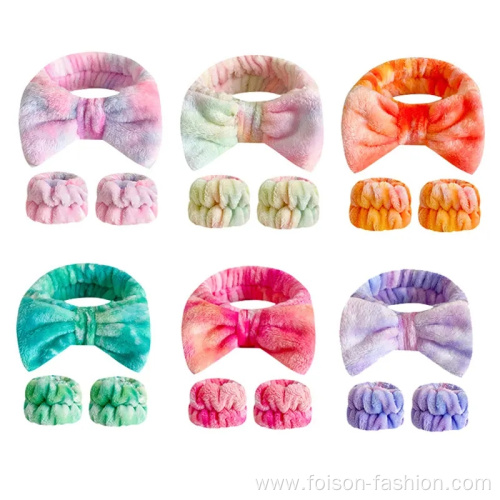 Colorful Bow Tie Face Wash Hair Band